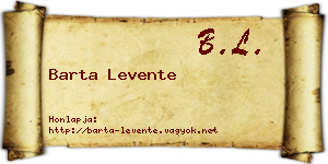 Barta Levente névjegykártya